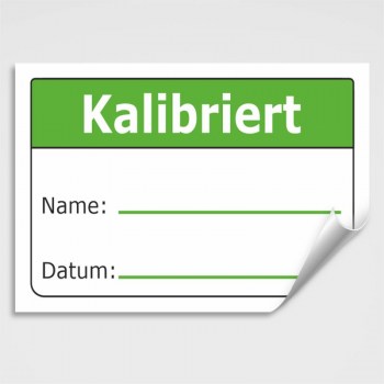 Aufkleber Kalibriert