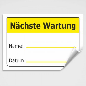 Aufkleber Nächste Wartung