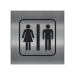 Aufkleber und Dekore - Schilder Shop - Schilder und Werbeplanen - Schilder für Gastronomie, Hotels und Einzelhandel - Türaufkleber - Wegweiser für WC, Umkleiden und Duschen - WC Hinweisschild 1,Damen Herren WC Schild-Aufkleber silber