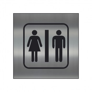 WC Hinweisschild 1,Damen Herren WC Schild-Aufkleber silber