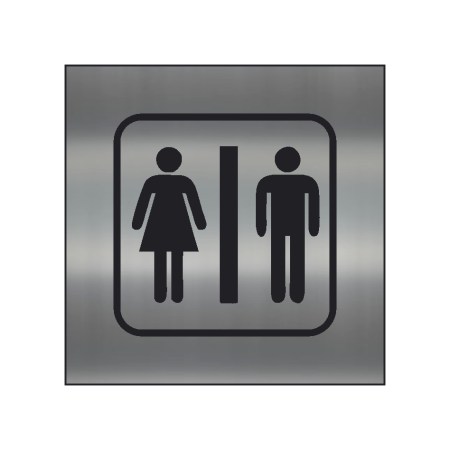 Aufkleber und Dekore - Schilder Shop - Schilder und Werbeplanen - Schilder für Gastronomie, Hotels und Einzelhandel - Türaufkleber - Wegweiser für WC, Umkleiden und Duschen - WC Hinweisschild 1,Damen Herren WC Schild-Aufkleber silber