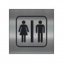Aufkleber und Dekore - Schilder Shop - Schilder und Werbeplanen - Schilder für Gastronomie, Hotels und Einzelhandel - Türaufkleber - Wegweiser für WC, Umkleiden und Duschen - WC Hinweisschild 1,Damen Herren WC Schild-Aufkleber silber