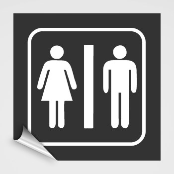WC Hinweisschild 1,Damen Herren WC Schild-Aufkleber anthrazit