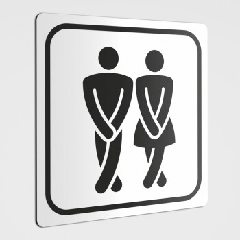 WC Hinweisschild 2,Damen Herren WC Schild-Aufkleber weiß