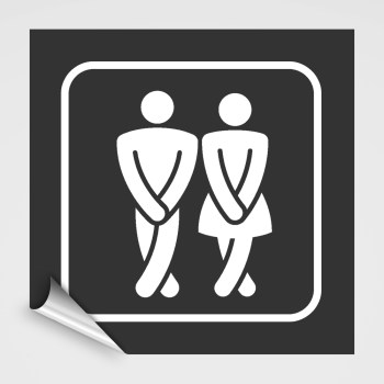 WC Hinweisschild 2,Damen Herren WC Schild-Aufkleber anthrazit