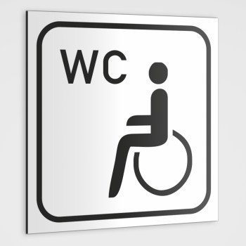 WC Hinweisschild, Behinderten-WC Schild-Aufkleber weiß