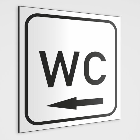 Aufkleber und Dekore - Schilder Shop - Schilder und Werbeplanen - Schilder für Gastronomie, Hotels und Einzelhandel - Türaufkleber - Wegweiser für WC, Umkleiden und Duschen - WC Hinweisschild,WC Schild mit Richtungspfeil links, weiß