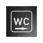 Aufkleber und Dekore - Schilder Shop - Schilder und Werbeplanen - Schilder für Gastronomie, Hotels und Einzelhandel - Türaufkleber - Wegweiser für WC, Umkleiden und Duschen - WC Hinweisschild, WC Schild mit Richtungspfeil rechts, anthrazit