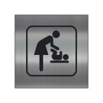 Aufkleber und Dekore - Hinweis und Verbotsaufkleber - Schilder Shop - Schilder und Werbeplanen - Schilder für Gastronomie, Hotels und Einzelhandel - Schilder für Gastronomie, Hotels und Einzelhandel - Wickelraum Hinweis Schild, Wickelraum Aufkleber, silb