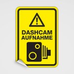 Aufkleber und Dekore - Hinweis und Verbotsaufkleber - DASHCAM Aufkleber - Achtung Aufnahme