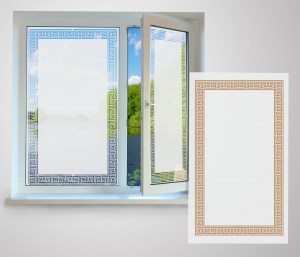 Schöner Wohnen - Fensterfolien Sichtschutzfolien - Fensterfolien Motive Sichtschutz - Dekorationsfolie für Fenster - Glasdekorfolie Griechische Bordüre