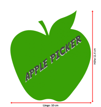 Apfel Aufkleber Apfelform in Wunschgröße