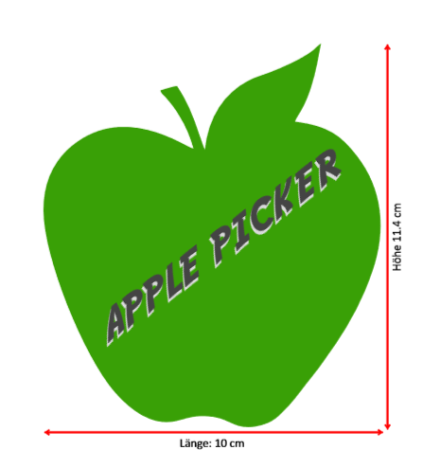 Logos und Motive als Aufkleber drucken lassen - Digitaldruckaufkleber gestalten - Apfel Aufkleber Apfelform in Wunschgröße