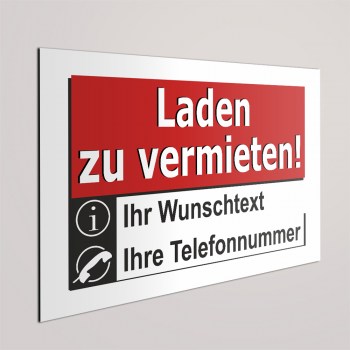 Laden zu vermieten Schild und Aufkleber