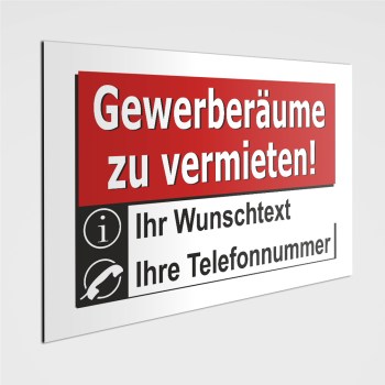 Gewerberäume zu vermieten Schild oder Aufkleber