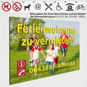 Schild Ferienwohnung zu vermieten