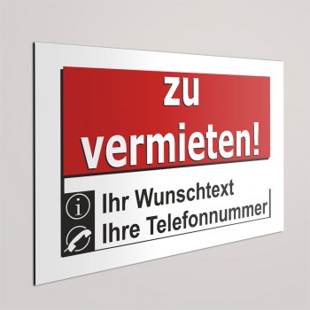 zu vermieten Schild