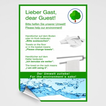 Aufkleber Handtücher Hotel - Handtuch auf den Boden werfen!