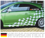 Aufkleber und Dekore - Autoaufkleber - Carstyling Autoaufkleber - Racingflag, Rennflaggen Autoaufkleber - Sport, Flaggen und Fanaufkleber - Deutschlandflagge mit Fahrernamen Aufkleber