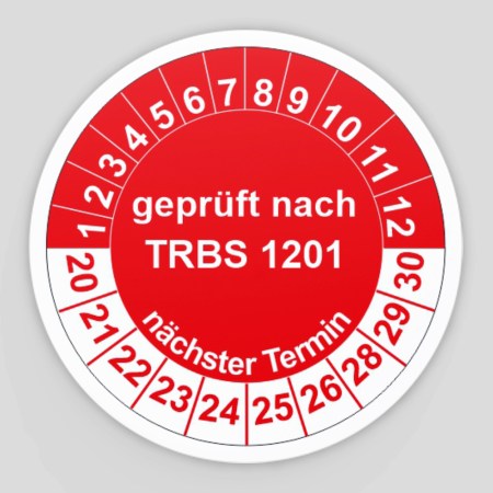 Prüfplaketten Prüfetiketten - Prüfplaketten für elektrische Prüfungen - Prüfplaketten geprüft nach TRBS 1201