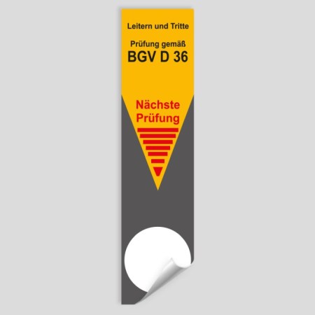 Prüfplaketten Prüfetiketten - Grundplaketten - Grundplakette Leitern und Tritte BGV D 36
