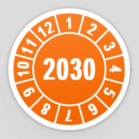 Prüfplaketten Prüfetiketten - Jahresprüfplaketten - Prüfplakette Jahresprüfplakette 2030
