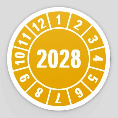 Prüfplaketten Prüfetiketten - Jahresprüfplaketten - Prüfplakette Jahresprüfplakette 2028