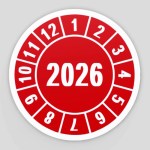 Prüfplaketten Prüfetiketten - Jahresprüfplaketten - Prüfplakette Jahresprüfplakette 2026