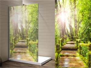 Sichtschutz f&uuml;r die Dusche, Glasgravur folie