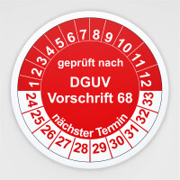 Prüfplaketten Geprüft nach DGUV Vorschrift 68