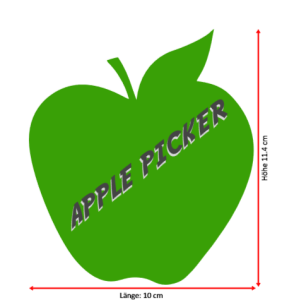 Apfel Aufkleber Apfelform in Wunschgröße