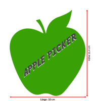 Apfel Aufkleber Apfelform in Wunschgr&ouml;&szlig;e