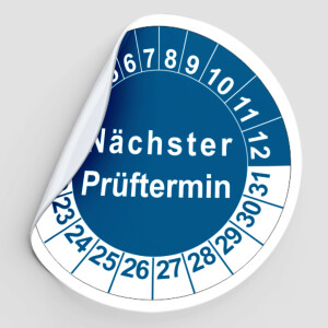 Mehrjahresprüfplaketten 20 mm rund Rollen mit 60...
