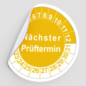Mehrjahresprüfplaketten 25 mm rund Rollen mit 60...