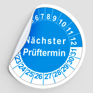 Mehrjahresprüfplaketten 30 mm rund Bogen mit 60...