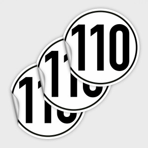 Wiederverwendbar -  im 3er Set Wohnmobil 110 km/h - Geschwindigkeitsschild nach &sect; 58 StVZO - Saugnapffolie