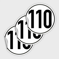 Wiederverwendbar -  im 3er Set Wohnmobil 110 km/h - Geschwindigkeitsschild nach &sect; 58 StVZO - Saugnapffolie