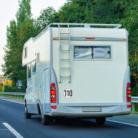 Wiederverwendbar -  im 3er Set Wohnmobil 110 km/h - Geschwindigkeitsschild nach &sect; 58 StVZO - Saugnapffolie