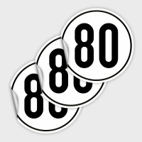 Wiederverwendbar -  im 3er Set Wohnmobil 80 km/h - Geschwindigkeitsschild nach &sect; 58 StVZO - Saugnapffolie
