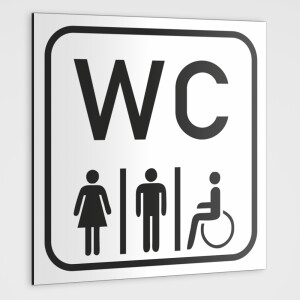 WC Schild- Toilettenaufkleber, weiß Männer,...