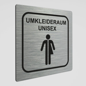 Umkleideraum Schild, Umkleideraum Unisex, Alu gebürstet