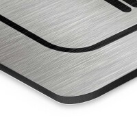 Umkleideraum Schild, Umkleideraum Unisex, Alu geb&uuml;rstet 12 x 12 cm