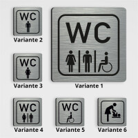 WC Hinweisschild WC Schild Damen, Herren, Behinderten - WC 12 x 12 cm 1 - Damen, Herren und Behinderten - WC