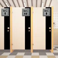 WC Hinweisschild WC Schild Damen, Herren, Behinderten - WC 20 x 20 cm 4 - Damen und Herren - WC