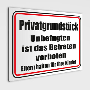 Aufkleber Privatgrundst&uuml;ck - Unbefugten ist das Betreten verboten