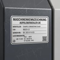 Typenschilder Leistungsetiketten f&uuml;r besondere Beanspruchung