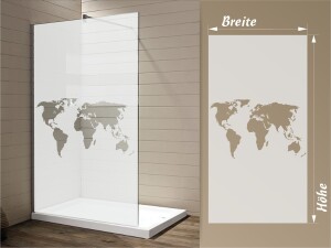 &Auml;tzglasfolie selbstklebend - Weltkarte Fensterfolie