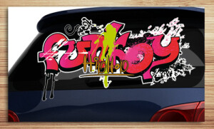 Aufkleber f&uuml;rs Auto, Autoaufkleber Graffiti Style &quot;fun&quot;