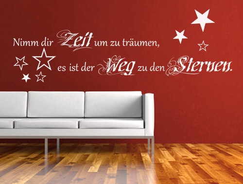 Wandtattoo Schlafzimmer "Nimm Dir Zeit zum träumen.."