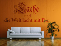 Wandtattoo Bad "Lache und die Welt..."